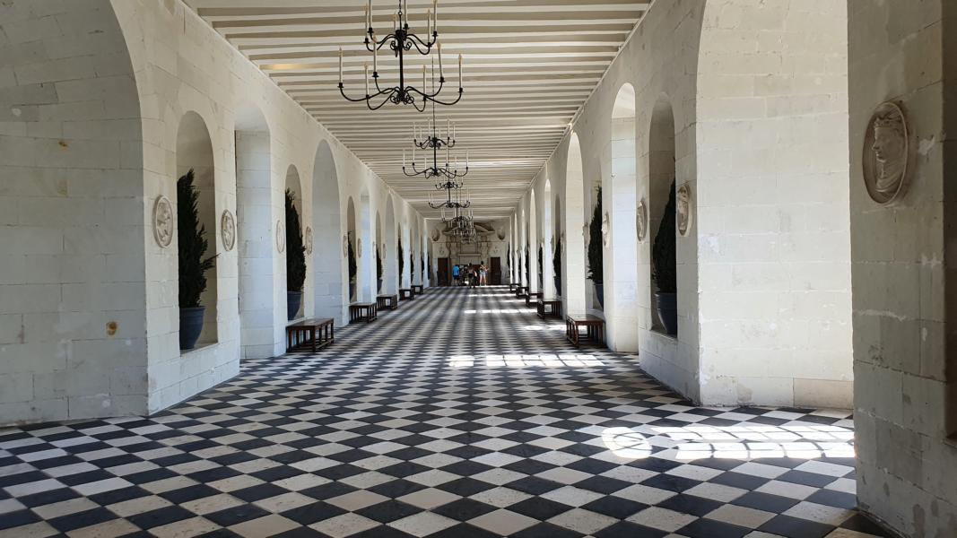 1576 ließ Katharina von Medici eine Galerie über den Fluss Cher bauen. Diese 60 Meter lange, 6 Meter breite und von 18. Fenstern erhellte Galerie ist ein prächtiger Ballsaal. Er wurde für Feierlichkeiten 1577 eröffnet. Während des Ersten Weltkrieges wurde ein Krankenhaus in dieser Galerie errichtet. 