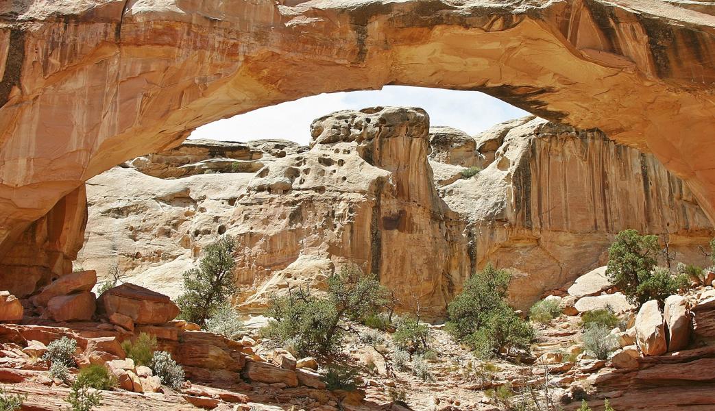 Die Hickman Natural Bridge ist eine Sandsteinbrücke.