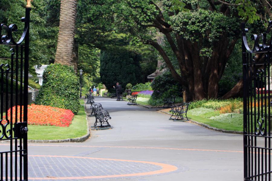 Nur wenige Schritte entfernt tut sich das Tor zum gepflegten Grün der Botanic Gardens auf. Verschlungene Pfade führen hier hügelabwärts durch den Rose Garden.