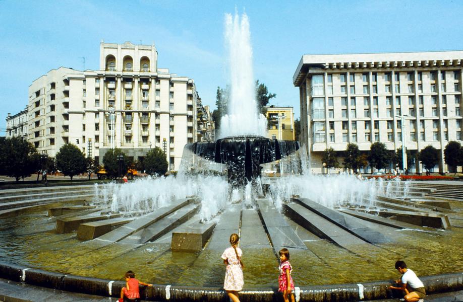 Wasserspiele im Zentrum der Stadt.